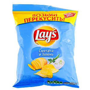 Чипсы Lays, сметана и зелень